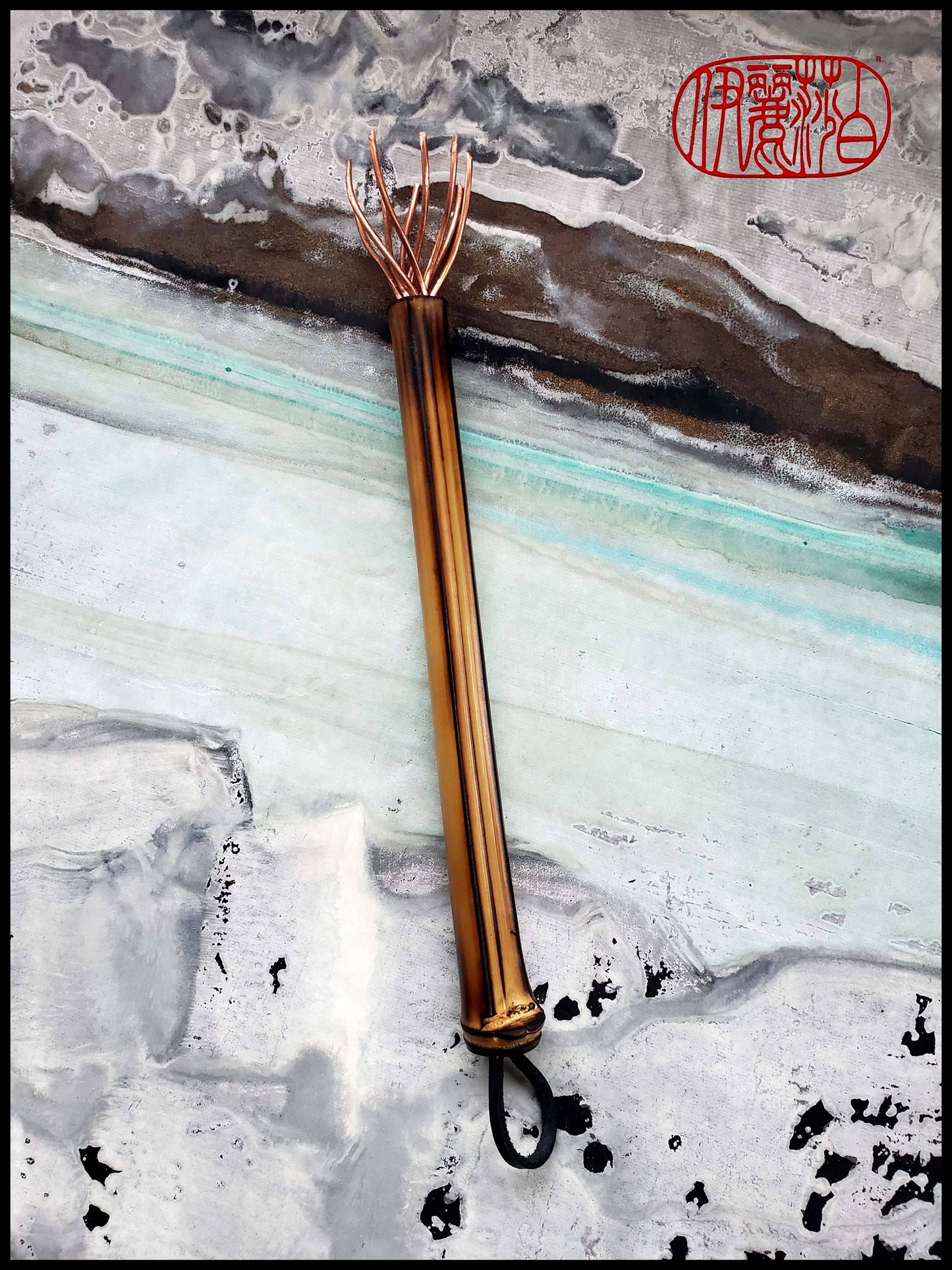 Copper Wire Brush with Bamboo Handle Art Supplies Elizabeth Schowachert Art