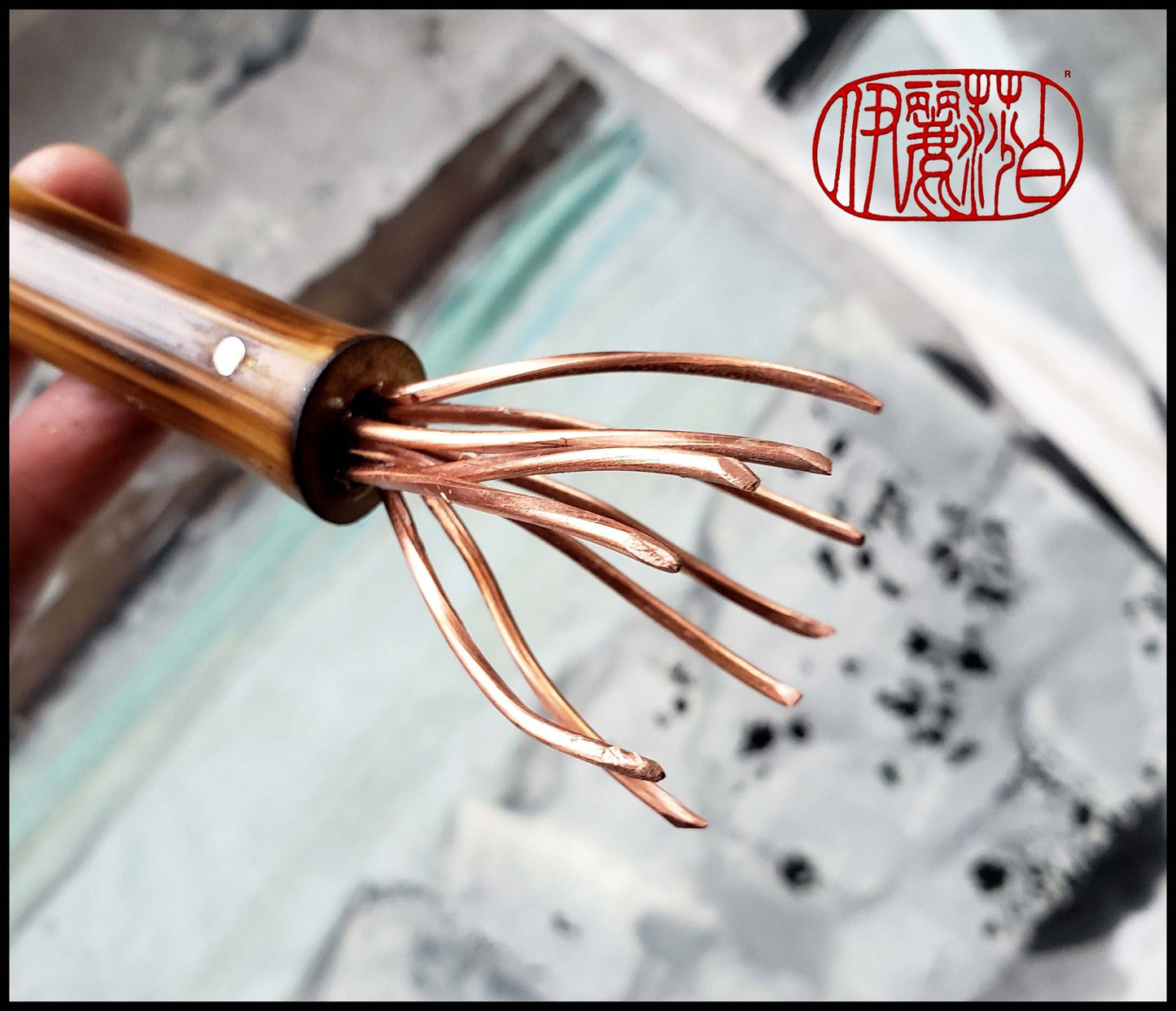 Copper Wire Brush with Bamboo Handle Art Supplies Elizabeth Schowachert Art