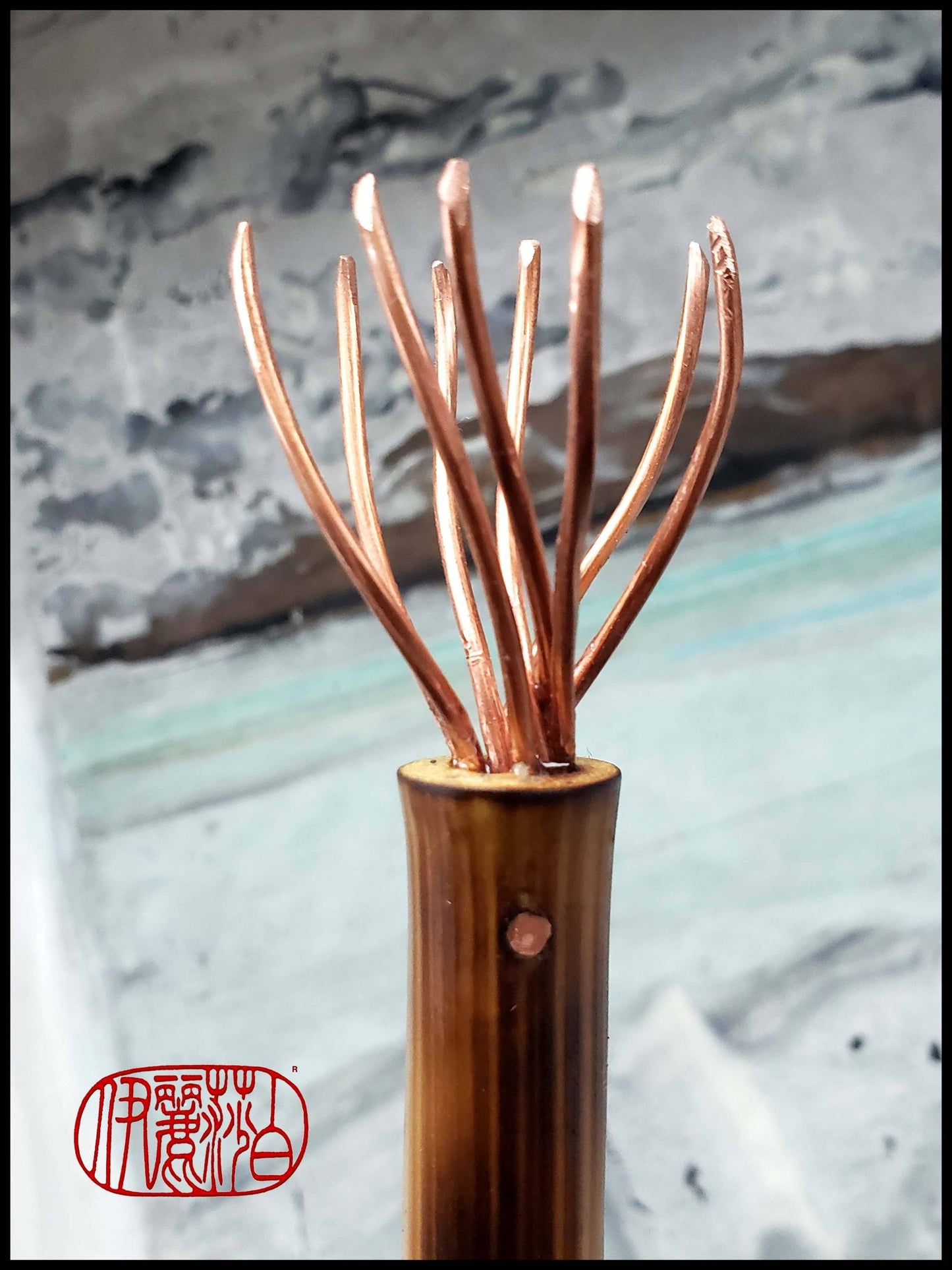 Copper Wire Brush with Bamboo Handle Art Supplies Elizabeth Schowachert Art