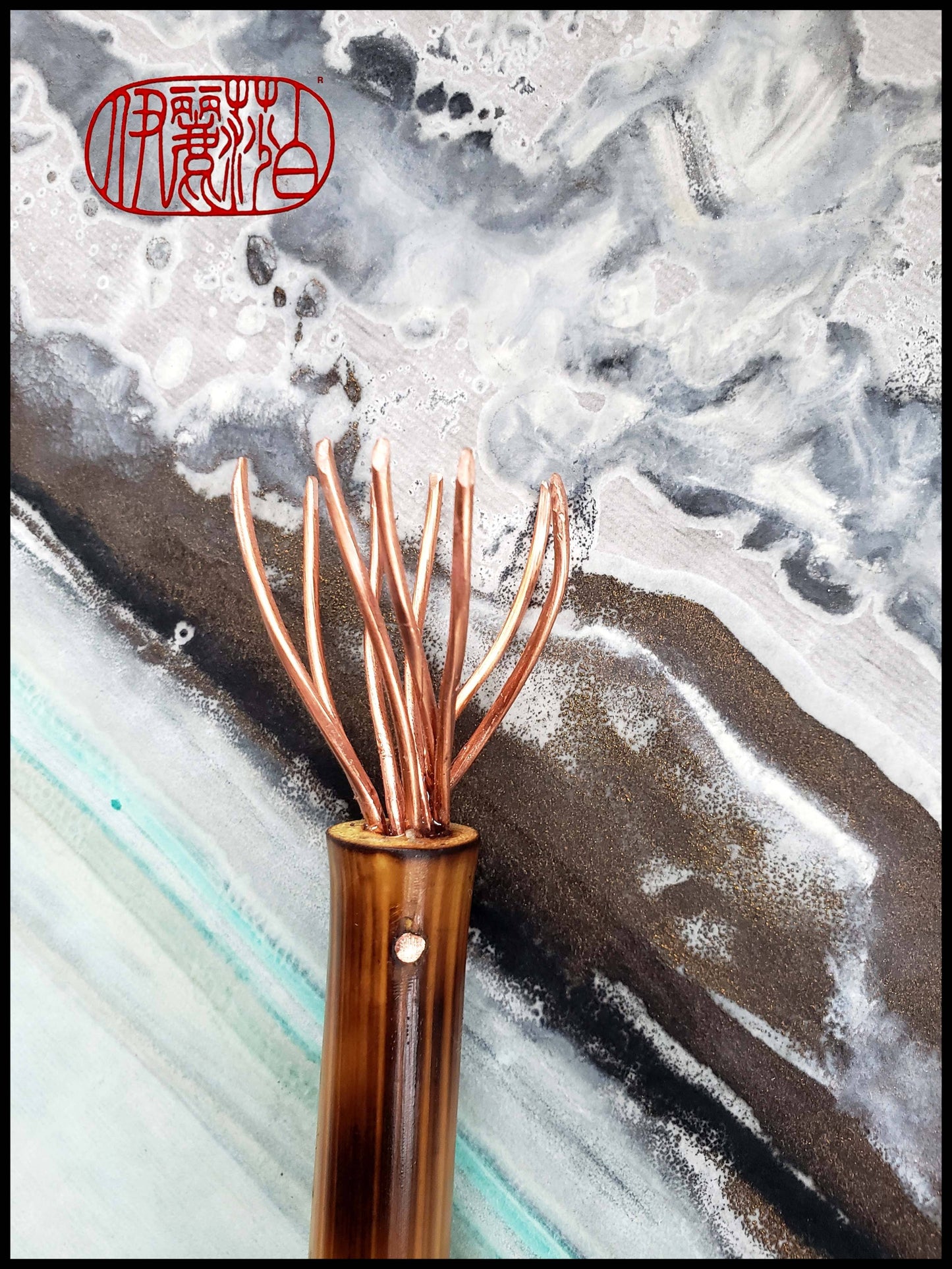 Copper Wire Brush with Bamboo Handle Art Supplies Elizabeth Schowachert Art