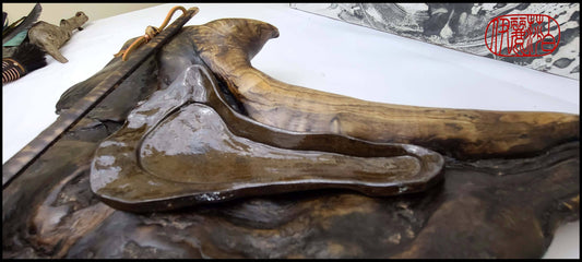 Driftwood Paintbrush Rest, Brush & Ink Well Set Arts & Crafts Elizabeth Schowachert Art