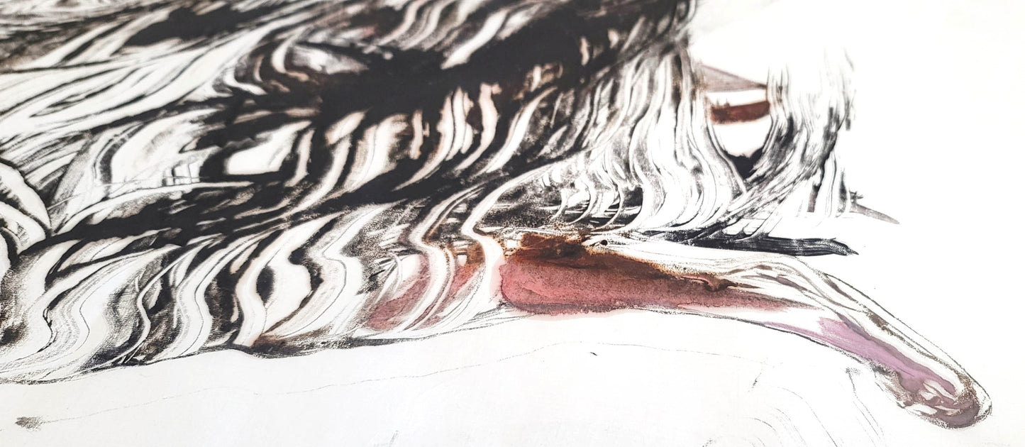 Encaustic Monotypes Original "Hanging In Air" 30"X22" Fine Art Elizabeth Schowachert Art