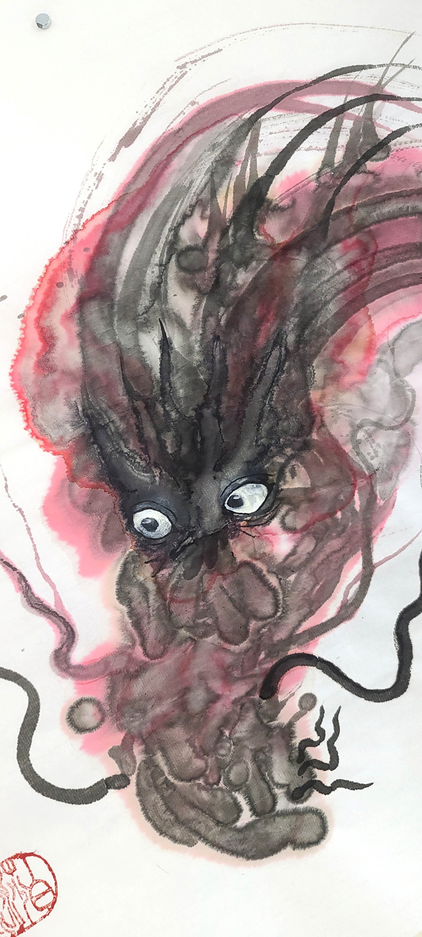 Fire Dragon - Ink Painting Fine Art Elizabeth Schowachert Art