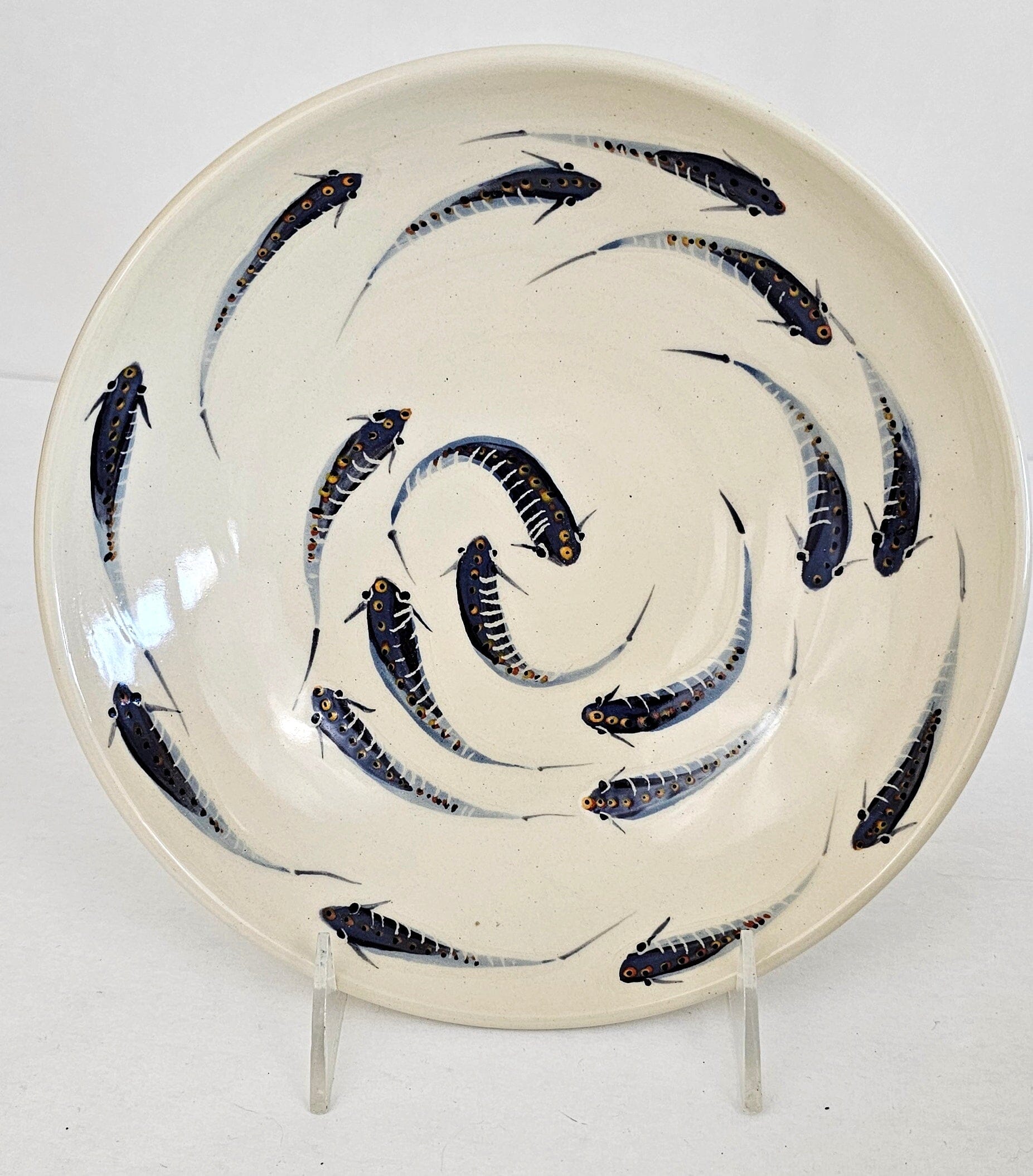 Fish Stoneware Decorative Bowl: Artistry by Kim and Elizabeth