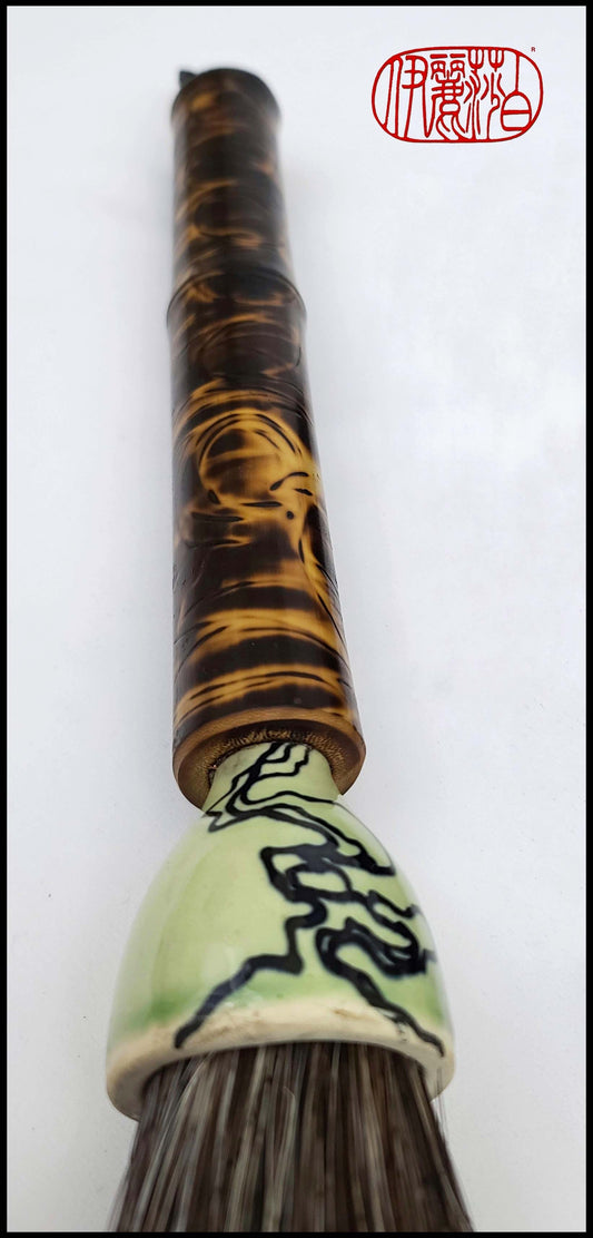 Grey Horsehair Sumi-e Paint Brush with Ceramic Ferrule BHS #102 Art Supplies Elizabeth Schowachert Art