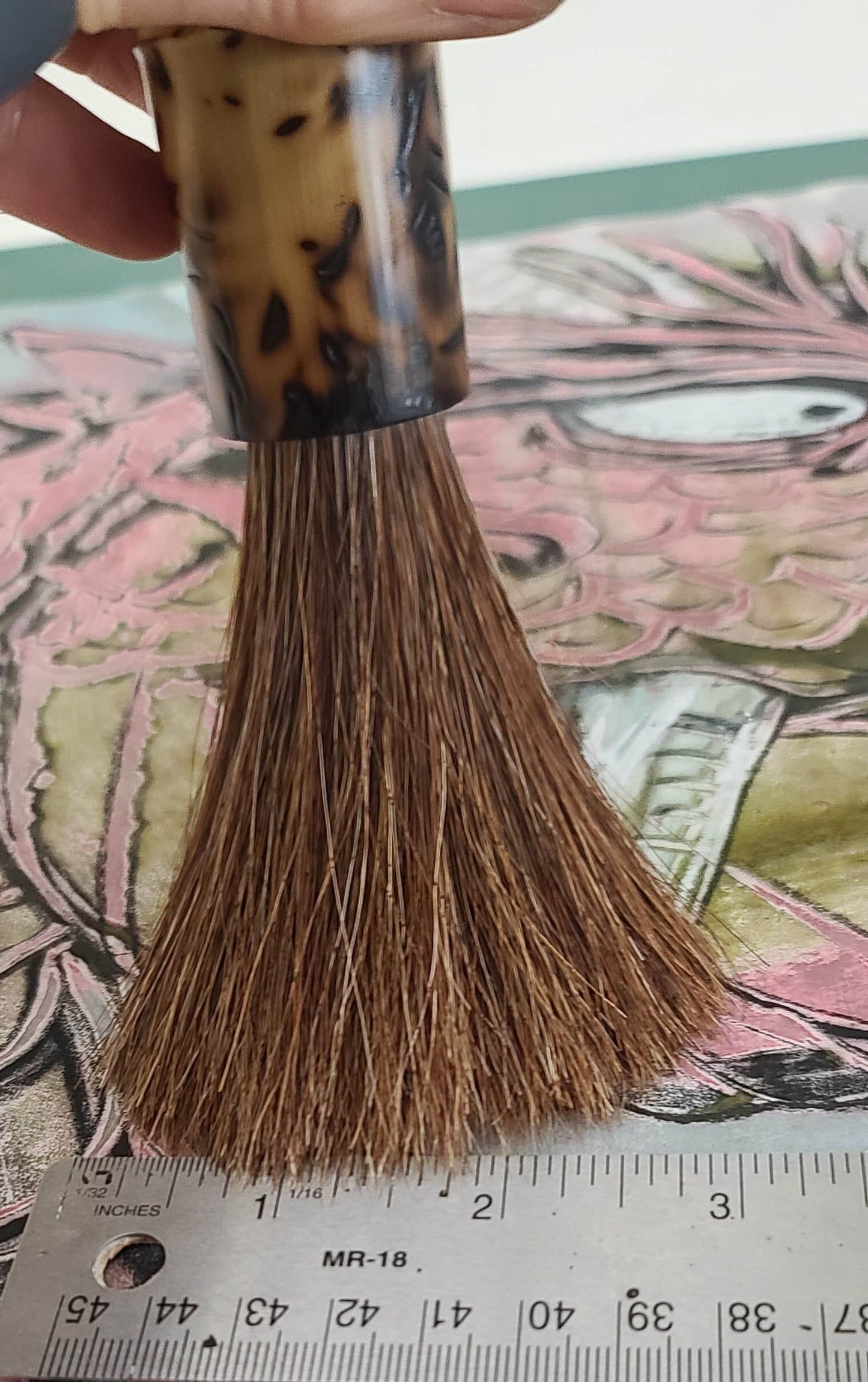 Horsehair Sumi-e Paintbrush with Wood Bobbin Handle SPB200 Art Supplies Elizabeth Schowachert Art