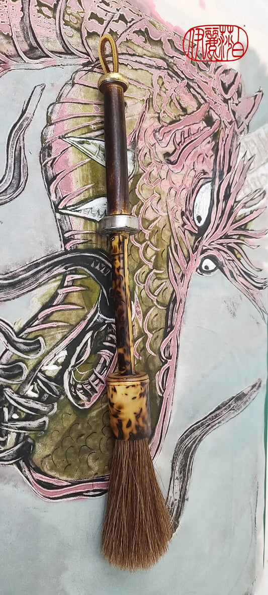 Horsehair Sumi-e Paintbrush with Wood Bobbin Handle SPB200 Art Supplies Elizabeth Schowachert Art