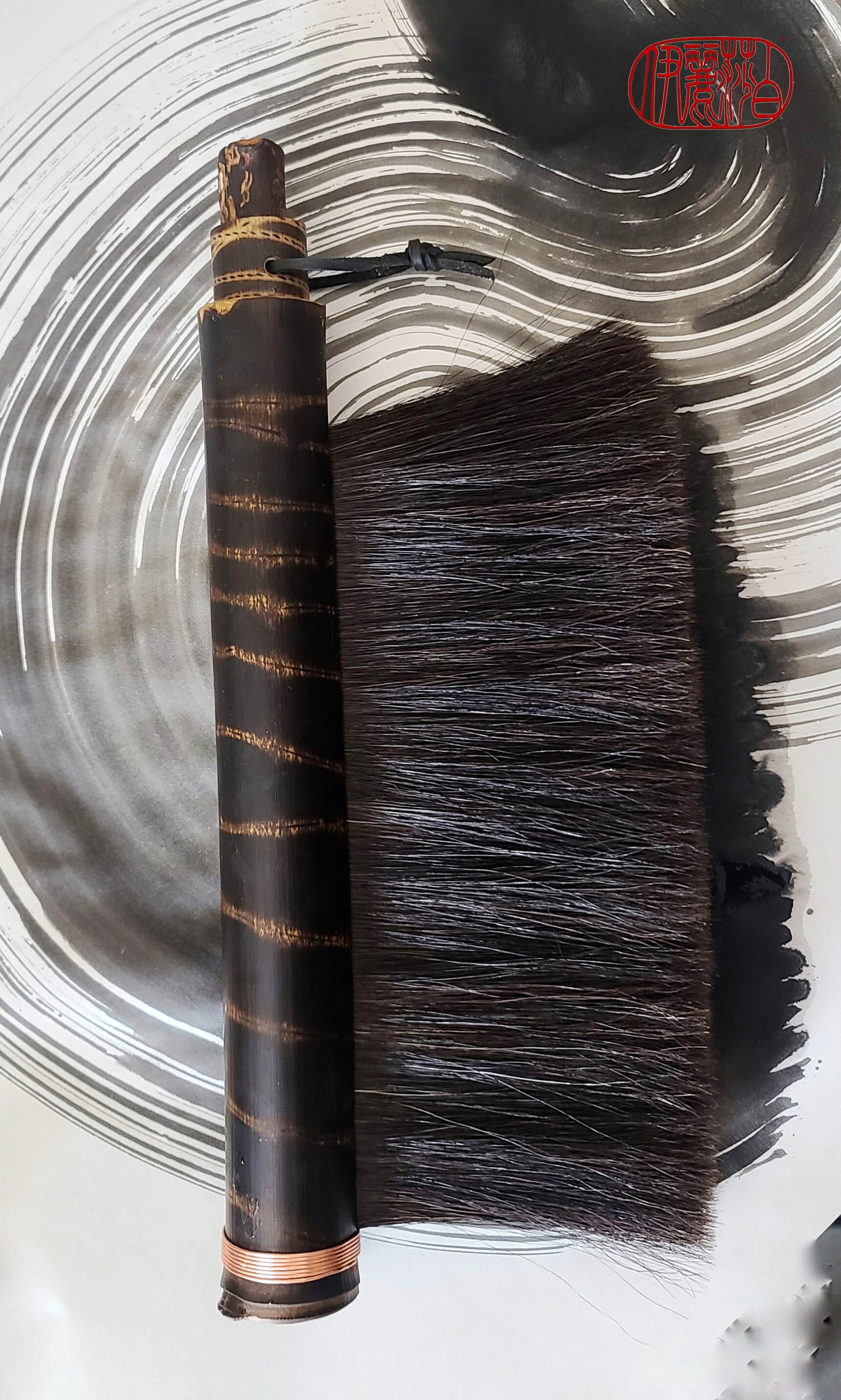 The Marilia Brush - 9 inch Wide Handmade Grey Horse Hair Brush