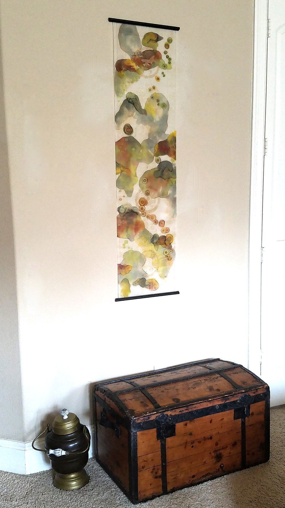 Mixed Media Scroll Painting "Soft Awakenings" 13.75X53 By Elizabeth Schowachert - Elizabeth Schowachert Art