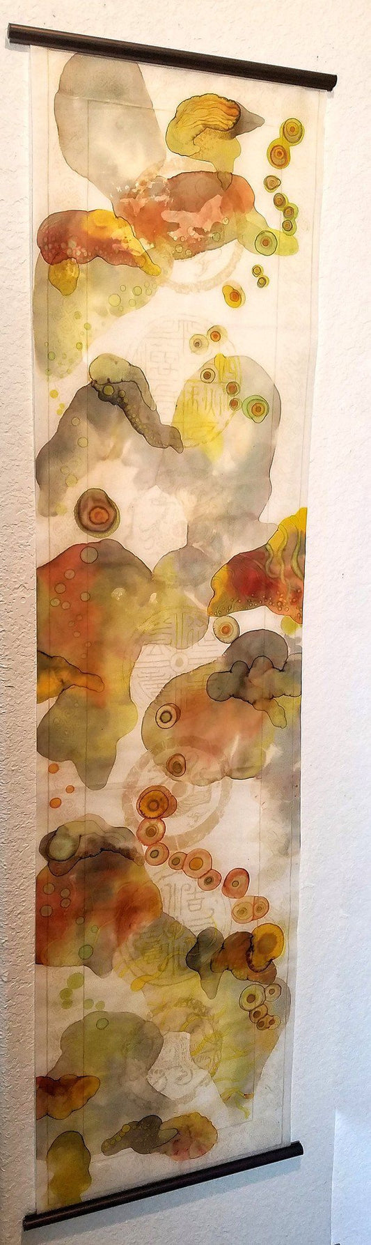Mixed Media Scroll Painting "Soft Awakenings" 13.75X53 By Elizabeth Schowachert - Elizabeth Schowachert Art