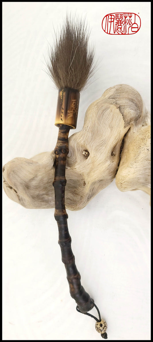 Natural Sable Paintbrush With Driftwood Brush Rest Art & Crafting Tools Elizabeth Schowachert Art