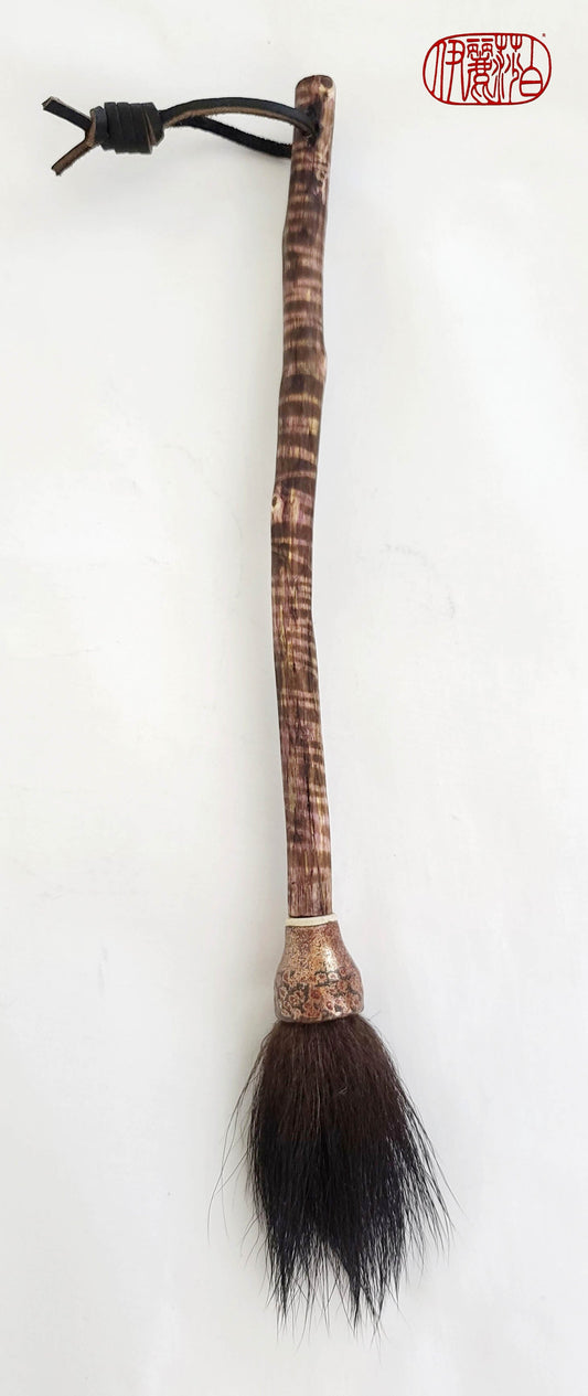 Natural Skunk Paintbrush With Driftwood Handle Art & Crafting Tools Elizabeth Schowachert Art