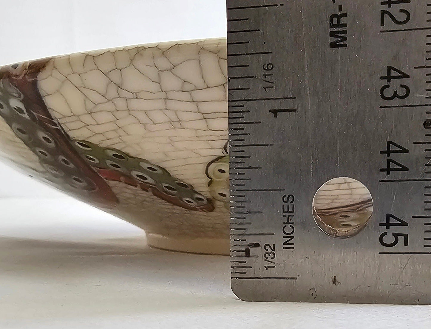 Octopus Sgraffito Decorative Bowl with Crackle Finish stoneware bowl Elizabeth Schowachert Art