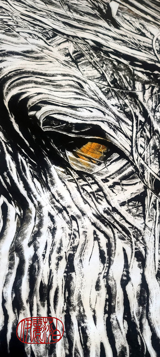 Original Encaustic Monotype "Wonderings" 32" X 22" Encaustic Monotype Print Elizabeth Schowachert Art