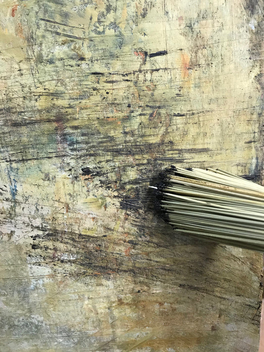 Short Slant Cold Wax Fiber Brush Art Supplies Elizabeth Schowachert Art