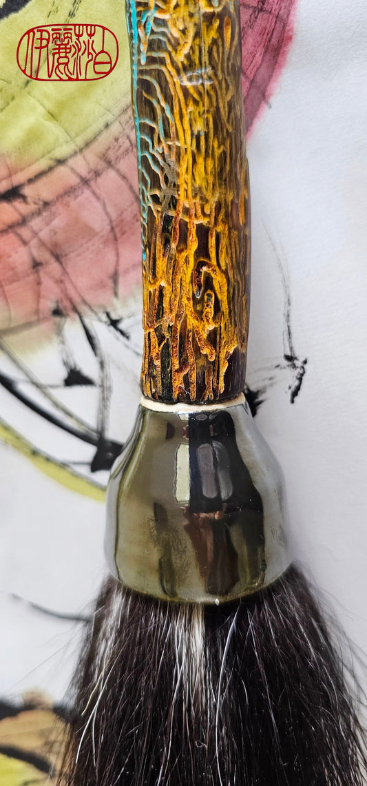 Skunk Sumi-e Paint Brush With Ceramic Ferrule Paintbrush Elizabeth Schowachert Art