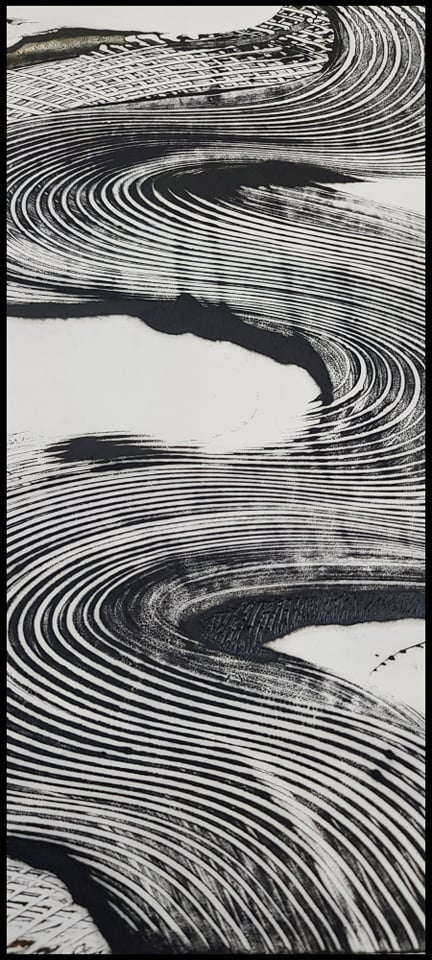 "Slide" Monotype Print Fine Art Elizabeth Schowachert Art