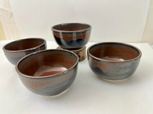Stoneware 4-Piece Bowl Set Ceramic & Pottery Glazes Elizabeth Schowachert Art
