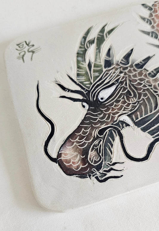 Stoneware Dragon Wall Hanging Elizabeth Schowachert Art