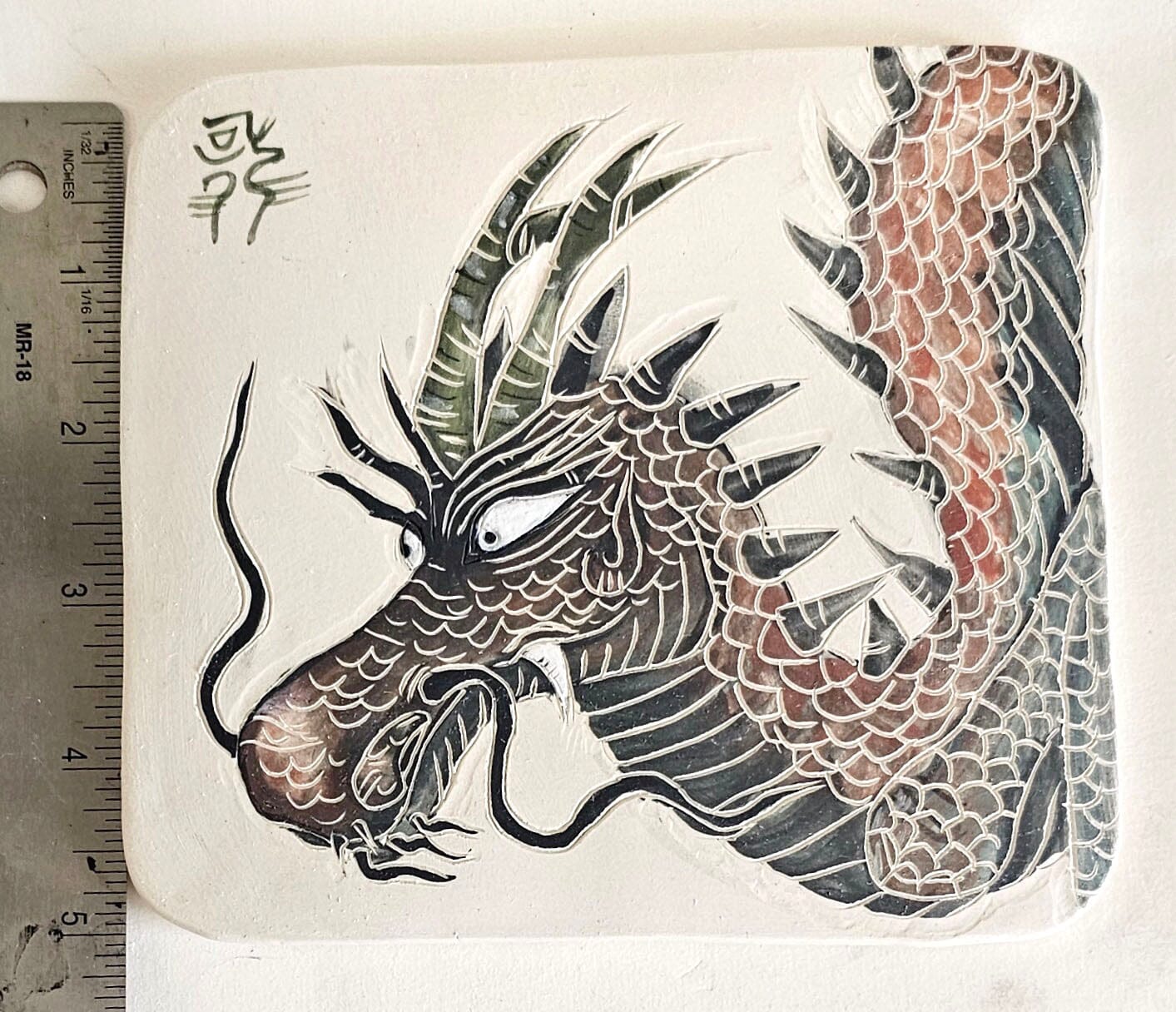 Stoneware Dragon Wall Hanging Elizabeth Schowachert Art