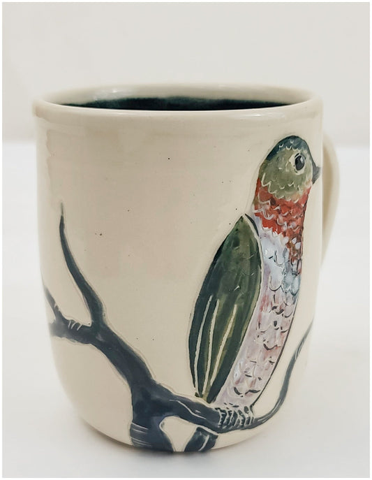 Stoneware Mug With Hummingbird Image Ceramic & Pottery Glazes Elizabeth Schowachert Art