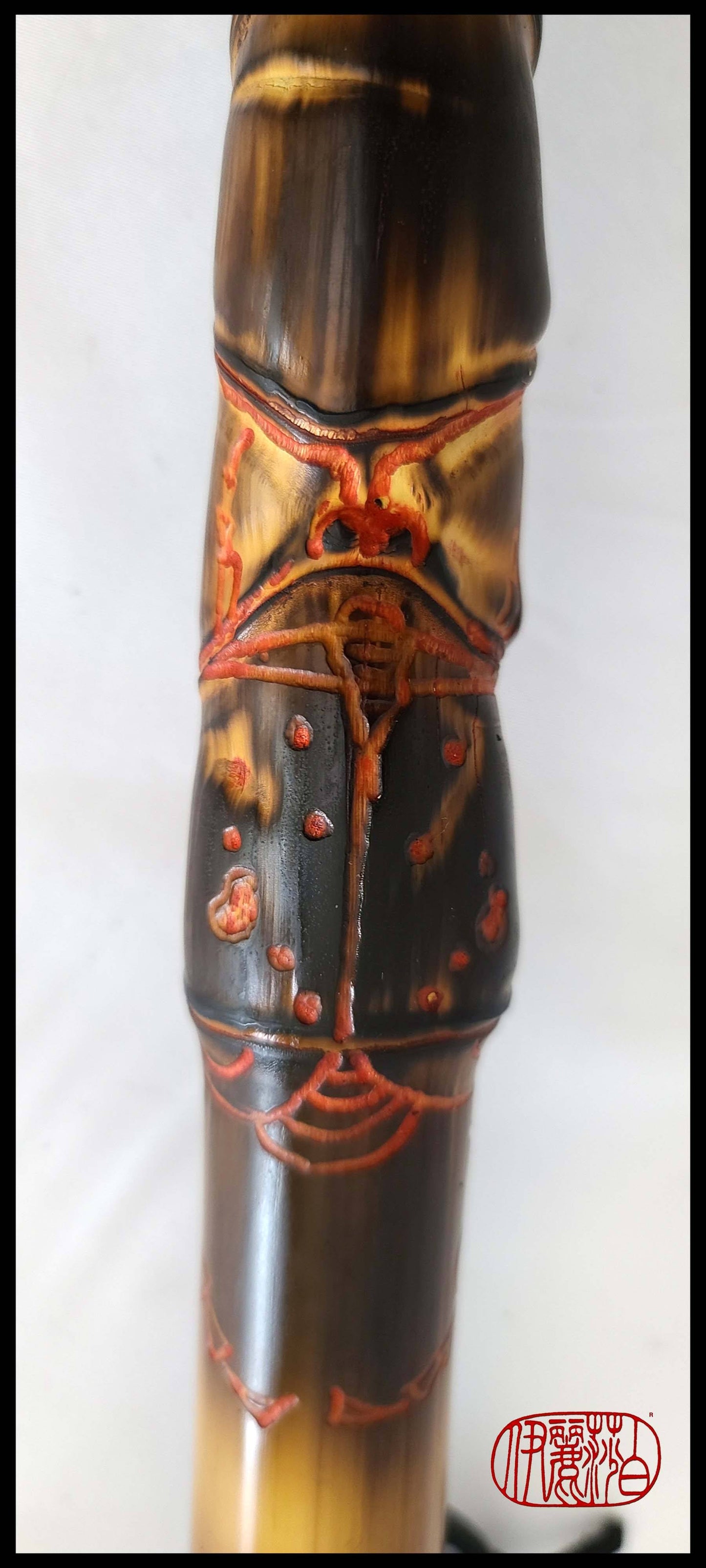 White Horsehair Sumi-e Paint Brush with Ceramic Beetle Ferrule SPB #110 Art Supplies Elizabeth Schowachert Art