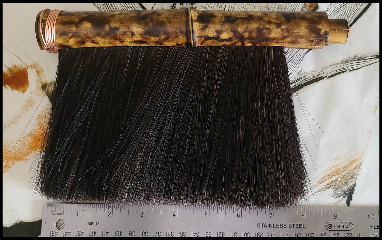 Wide Horsehair Paintbrush with Bamboo Handle WSB #100 Art Supplies Elizabeth Schowachert Art