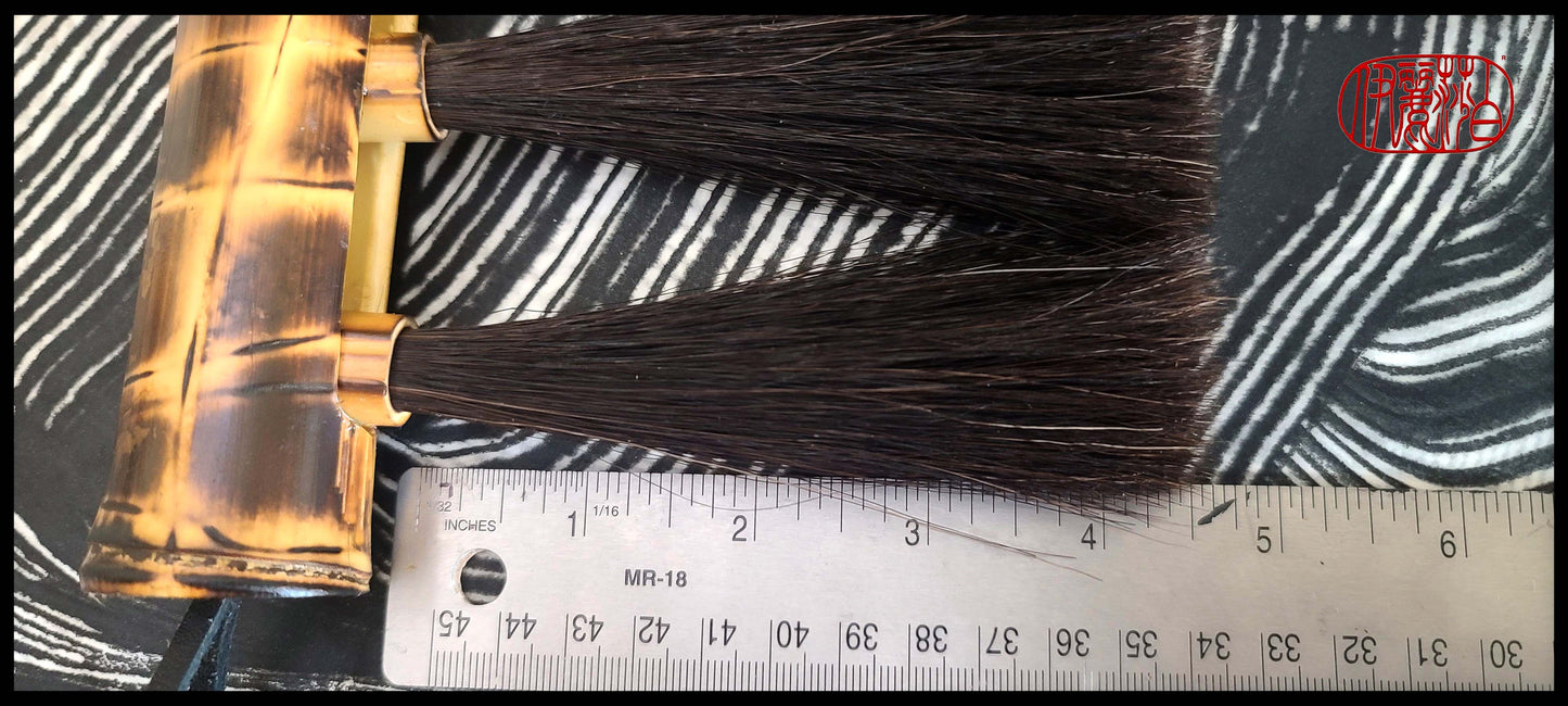 Wide Multi-Bristle Horsehair Paintbrush with Bamboo Handle WSB #103 Art Supplies Elizabeth Schowachert Art