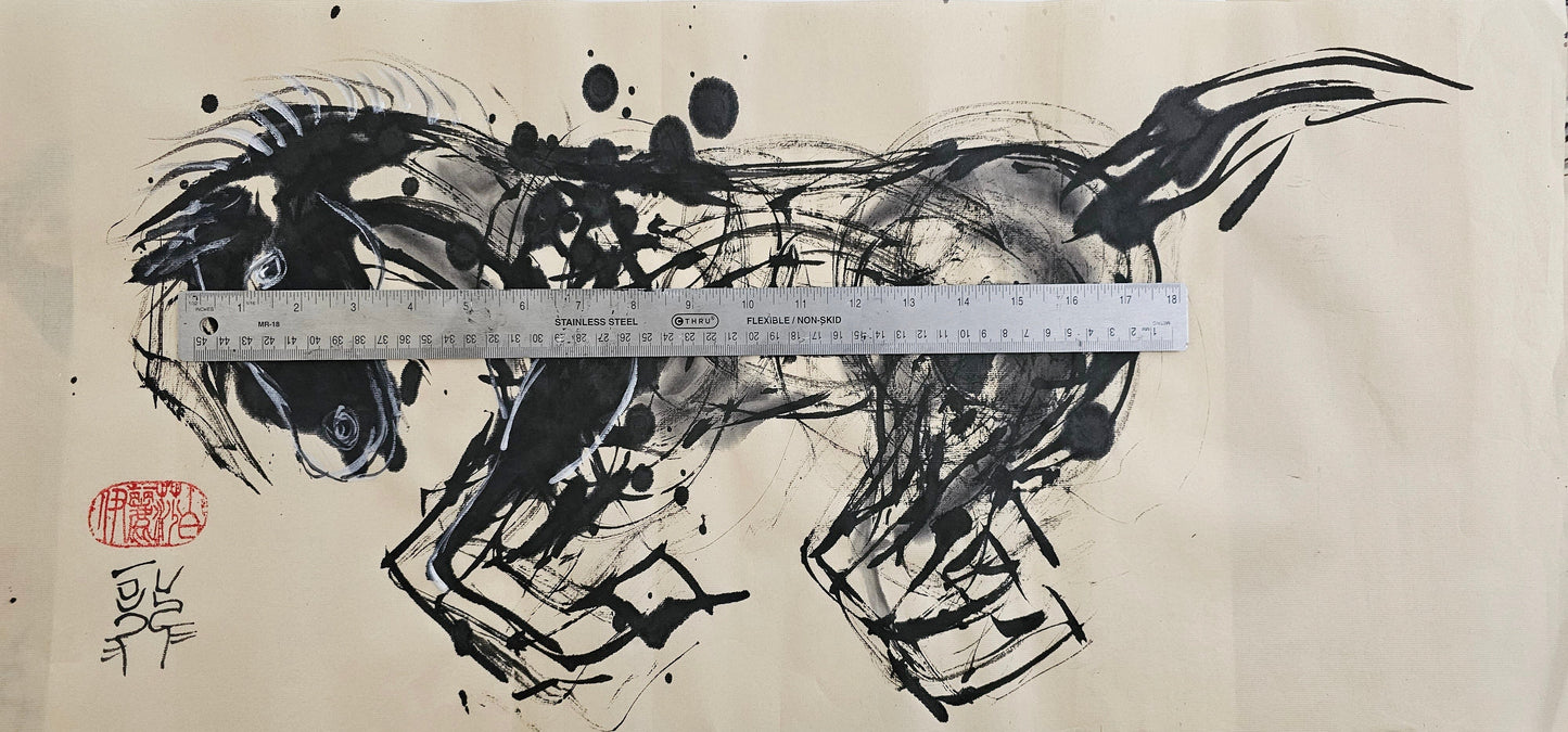 "Wild 2" Ink on Paper Original Artwork Fine Art ink painting Elizabeth Schowachert Art