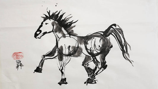 "Wild 4" Ink on Paper Original Artwork Fine Art ink painting Elizabeth Schowachert Art