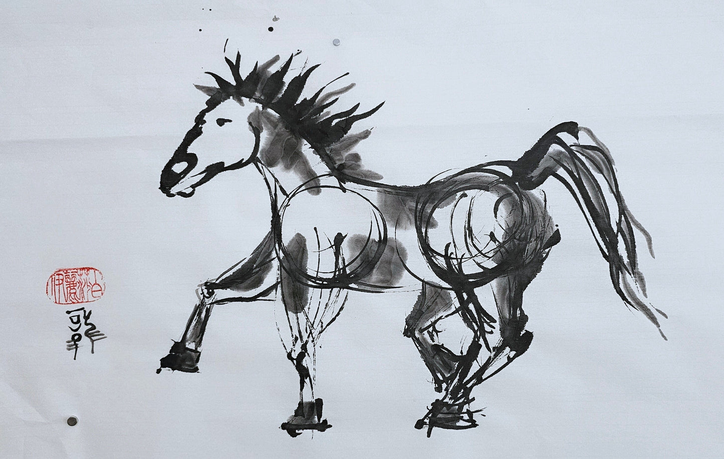 "Wild 4" Ink on Paper Original Artwork Fine Art ink painting Elizabeth Schowachert Art