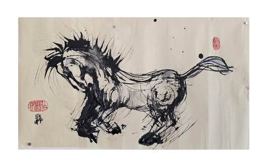 "Wild 7" Ink on Paper Original Artwork Fine Art ink painting Elizabeth Schowachert Art