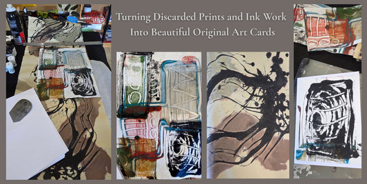 Turning Discarded Prints and Ink Work into Beautiful Original Art Cards