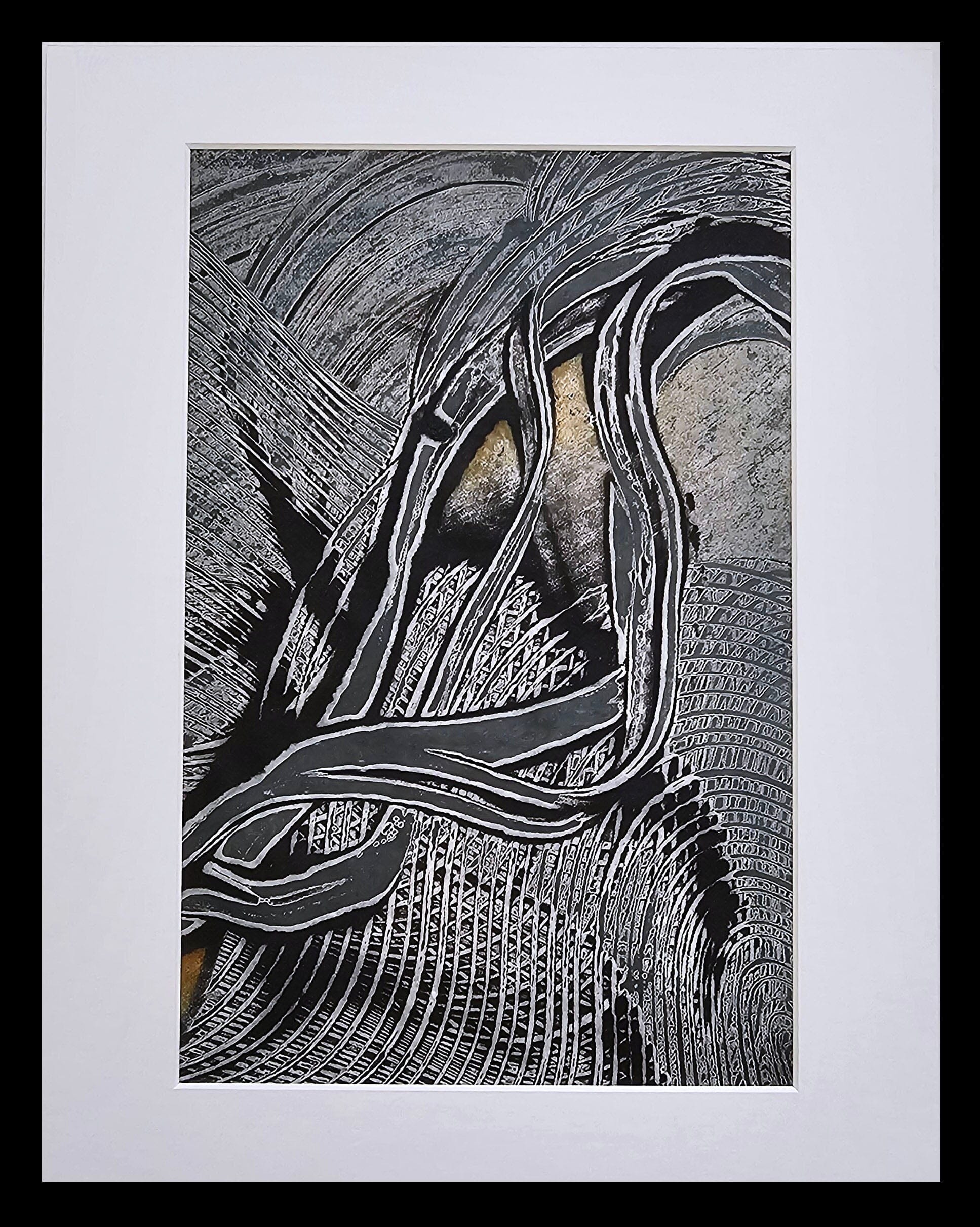 11X14" Diptych Encaustic Monotype - "Skyways" Artwork Elizabeth Schowachert Art