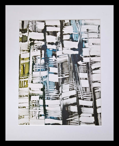 14X18"" Diptych Encaustic Monotype - "Skylines" Artwork Elizabeth Schowachert Art