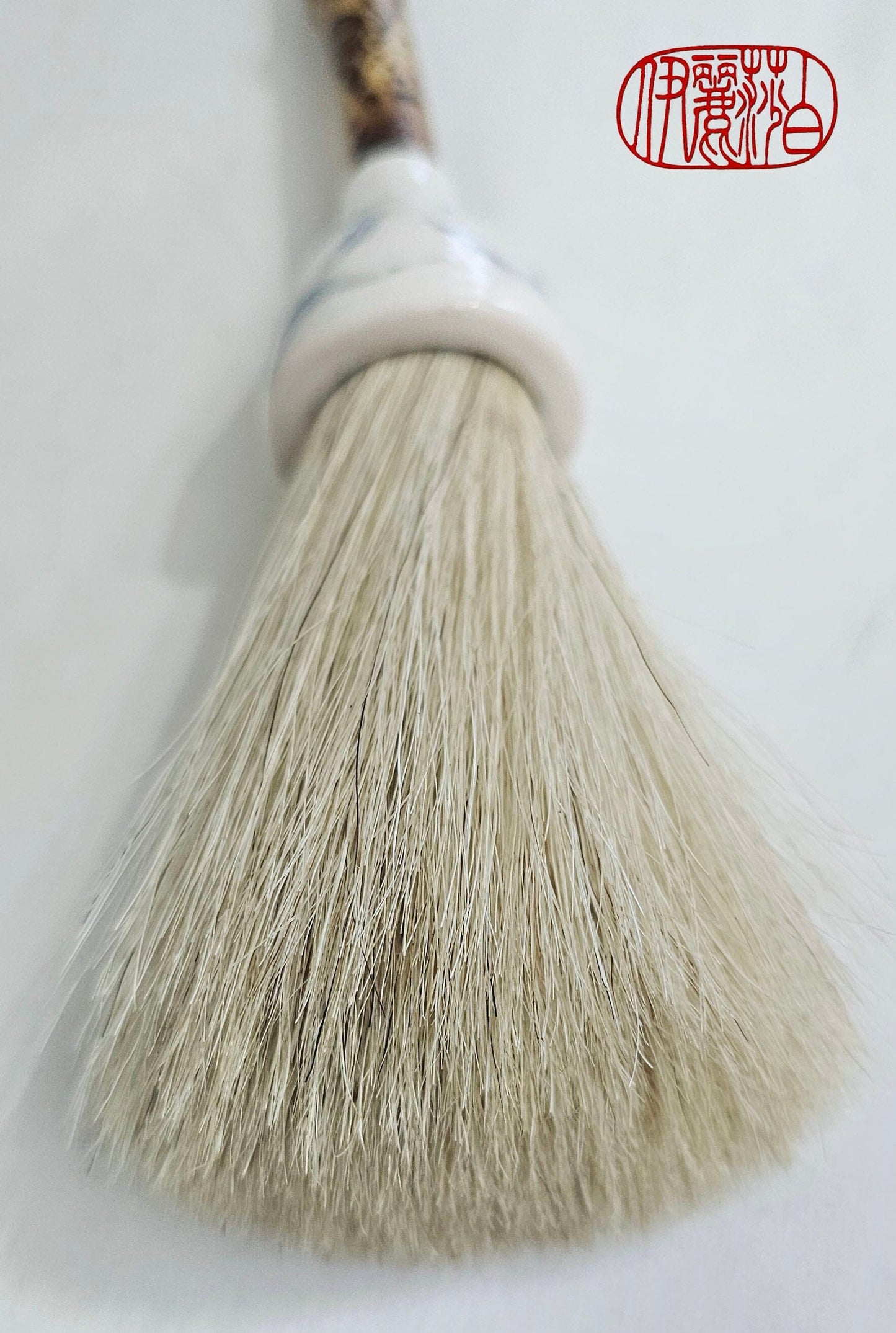 3.75" White Horsehair Sumi-e Paint Brush With Ceramic Ferrule Paint Brush Elizabeth Schowachert Art