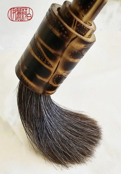 Bamboo Handled Sumi-e Brush with Premium Mixed Horsehair Paint Brush Elizabeth Schowachert Art