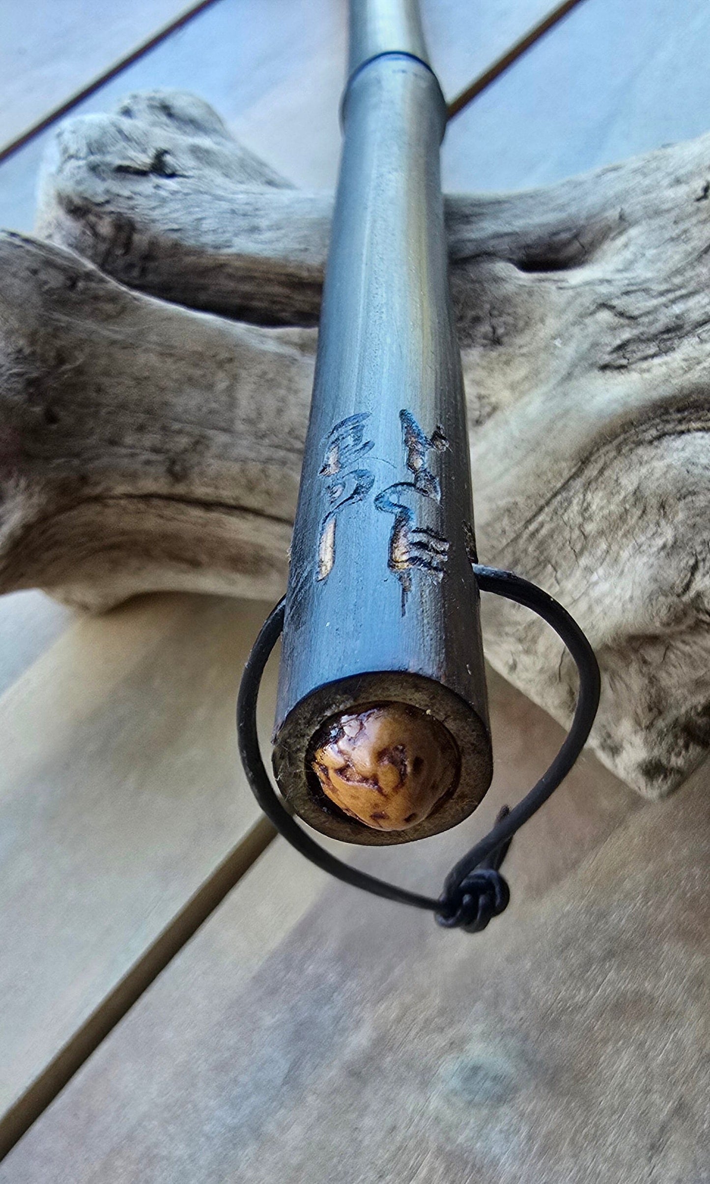 Barbed Rooster Feather Brush – Polished Copper Ferrule, Black Bamboo Handle Elizabeth Schowachert Art