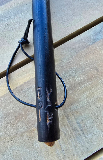 Barbed Rooster Feather Brush – Polished Copper Ferrule, Black Bamboo Handle Elizabeth Schowachert Art