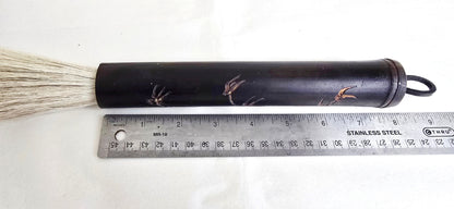 Black Bamboo Horsehair Brush — Engraved Bamboo Design Sumi-e Paintbrush Elizabeth Schowachert Art