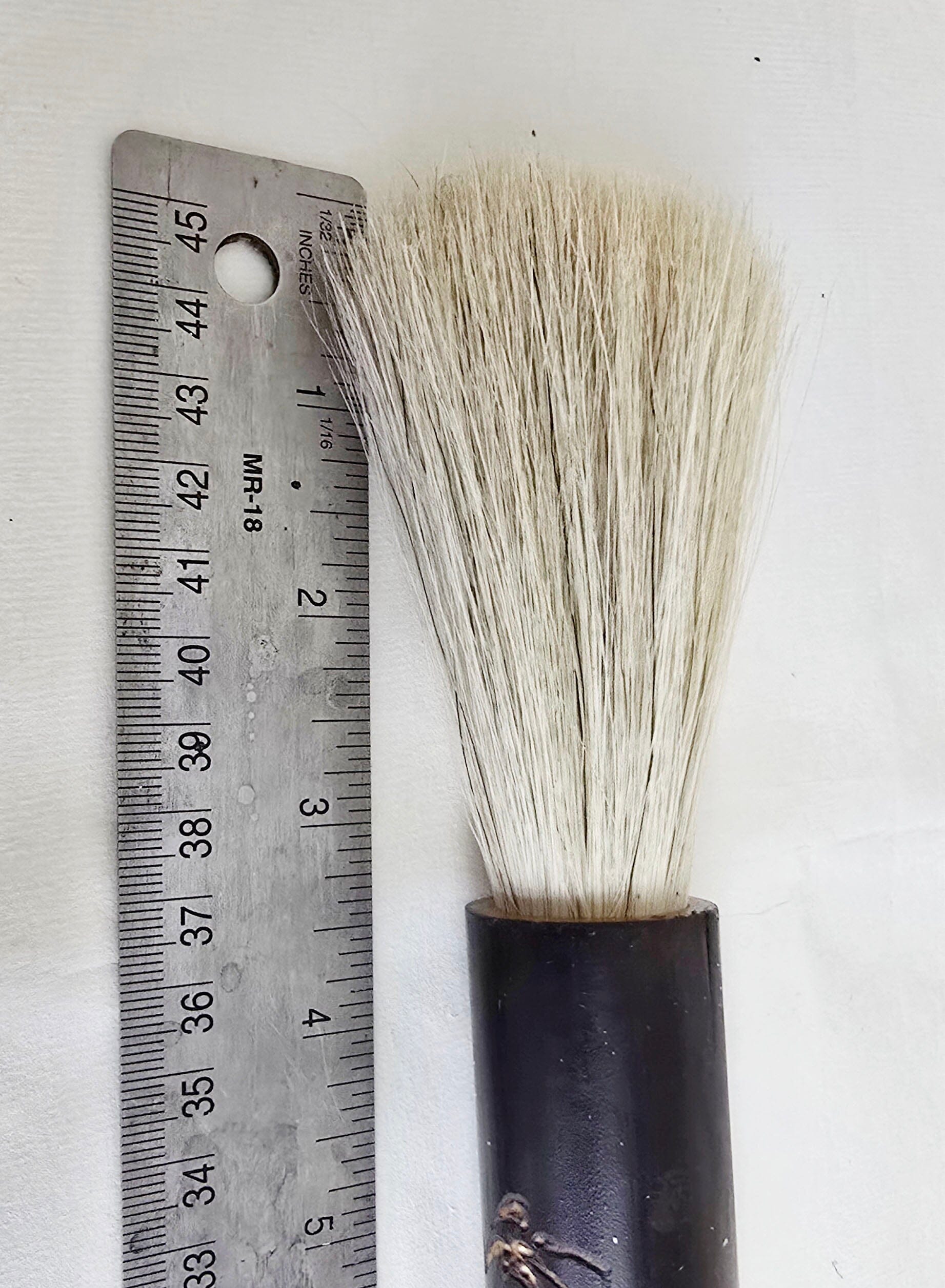Black Bamboo Horsehair Brush — Engraved Bamboo Design Sumi-e Paintbrush Elizabeth Schowachert Art