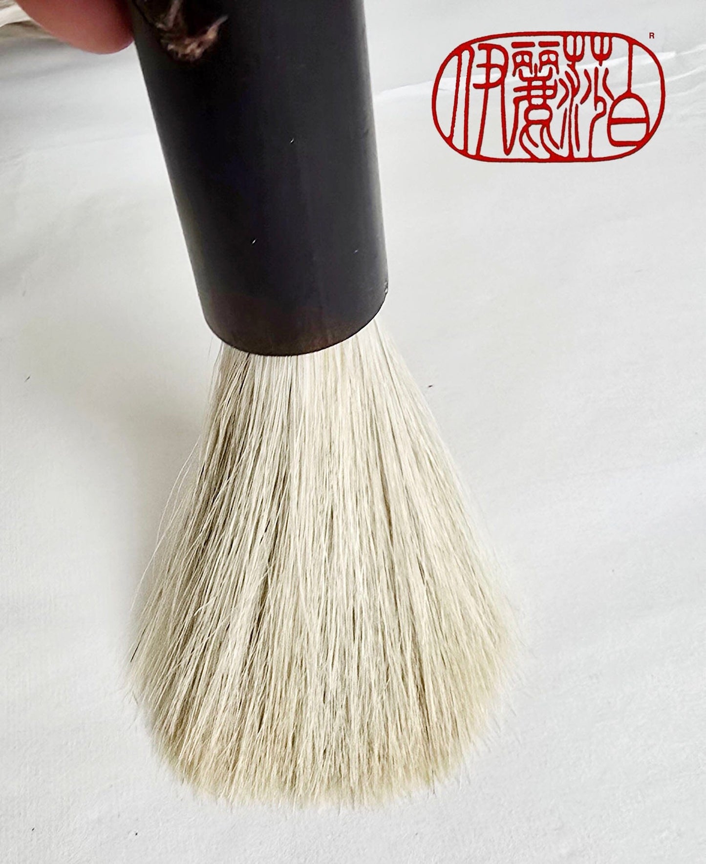 Black Bamboo Horsehair Brush — Engraved Bamboo Design Sumi-e Paintbrush Elizabeth Schowachert Art