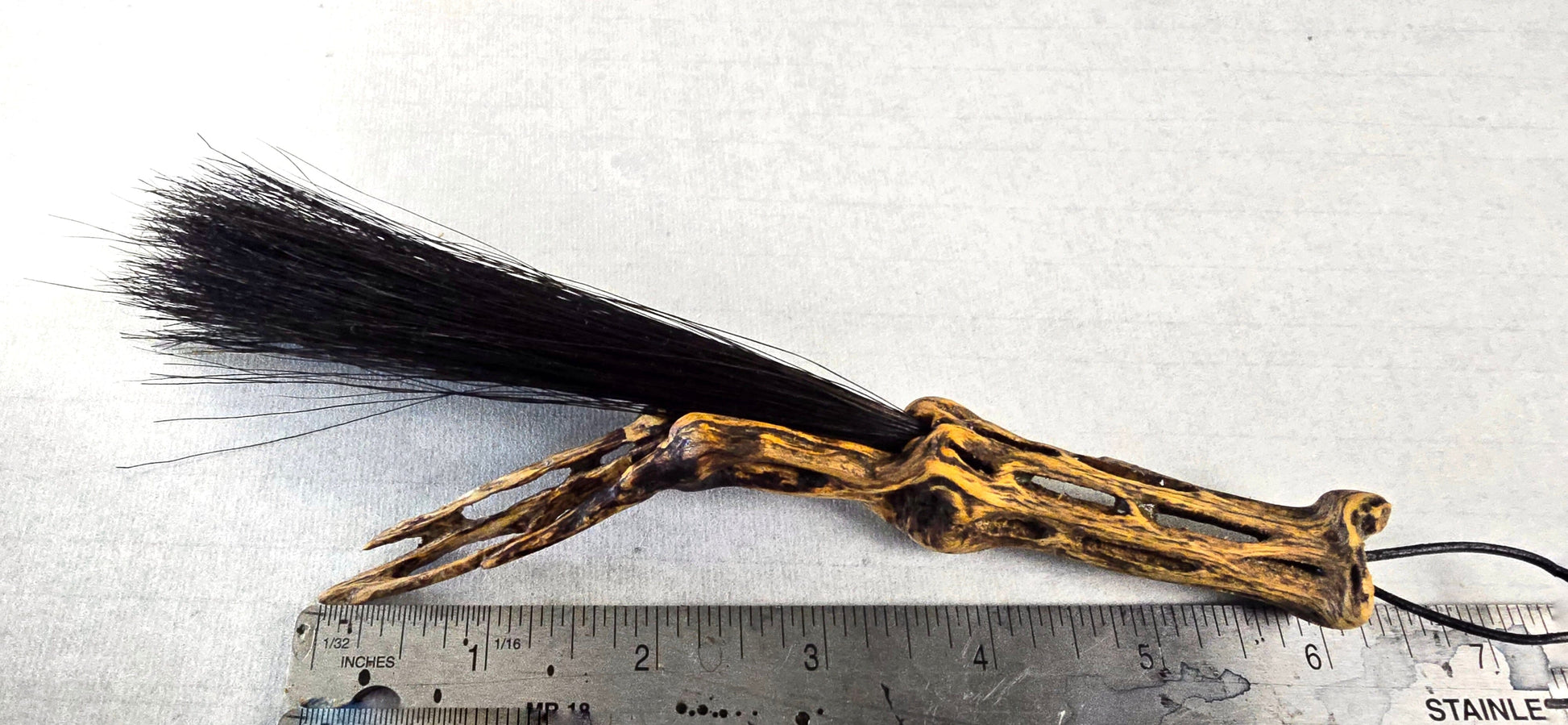 Black Horsehair Brush with Cholla Cactus Handle Elizabeth Schowachert Art