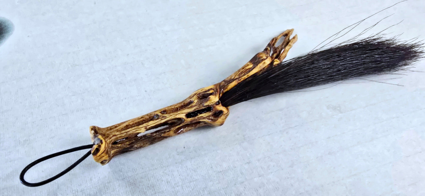 Black Horsehair Brush with Cholla Cactus Handle Elizabeth Schowachert Art