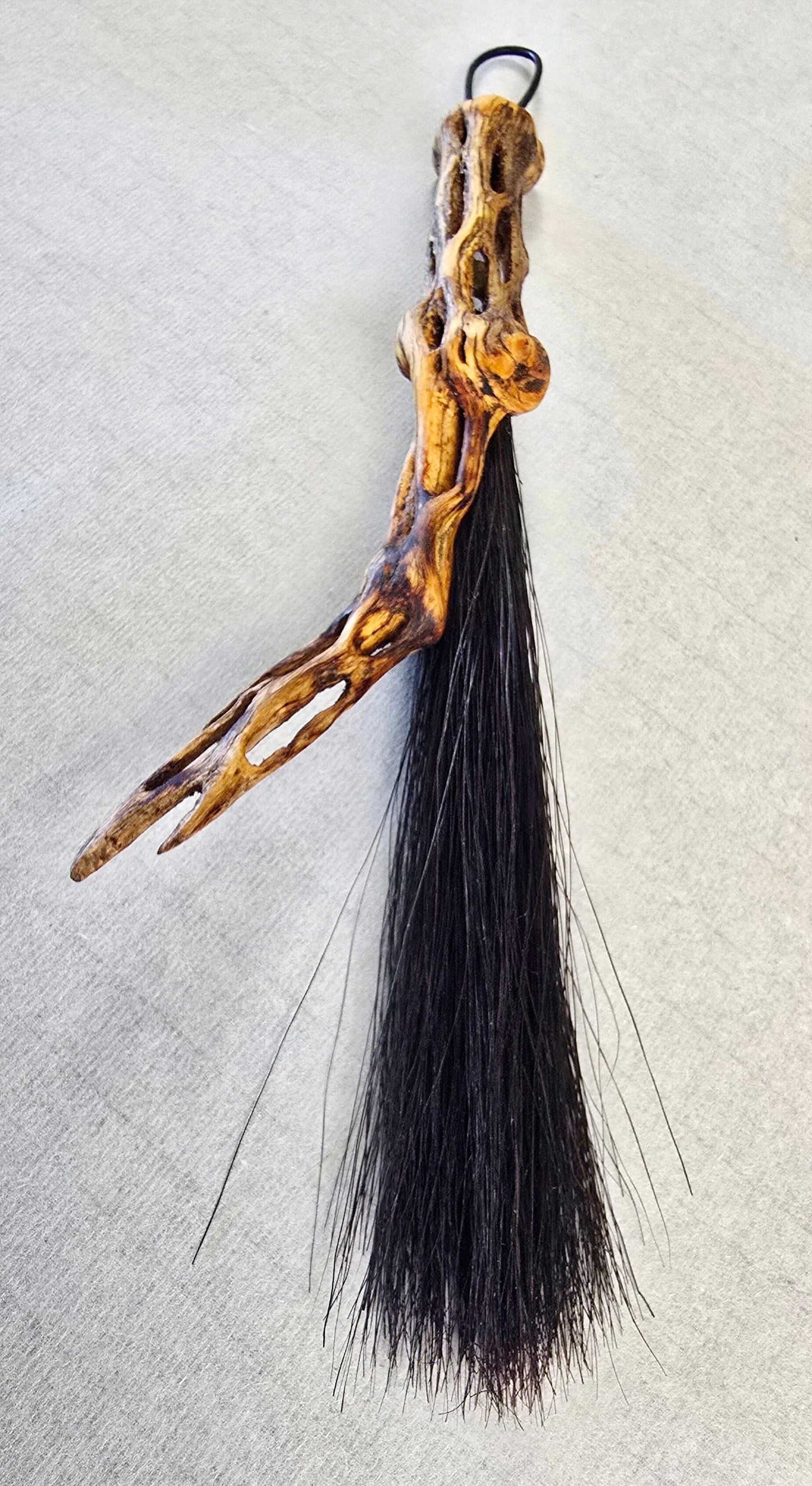 Black Horsehair Brush with Cholla Cactus Handle Elizabeth Schowachert Art