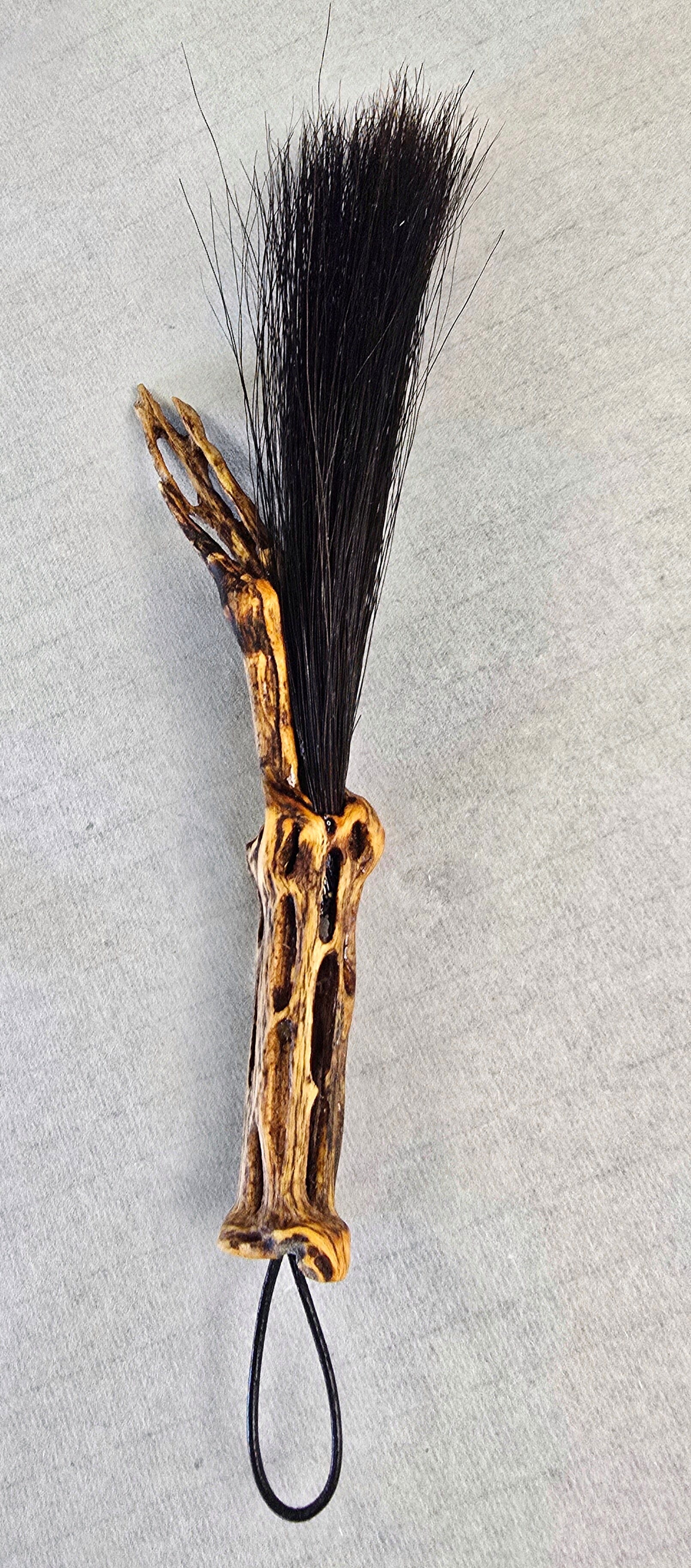 Black Horsehair Brush with Cholla Cactus Handle Elizabeth Schowachert Art