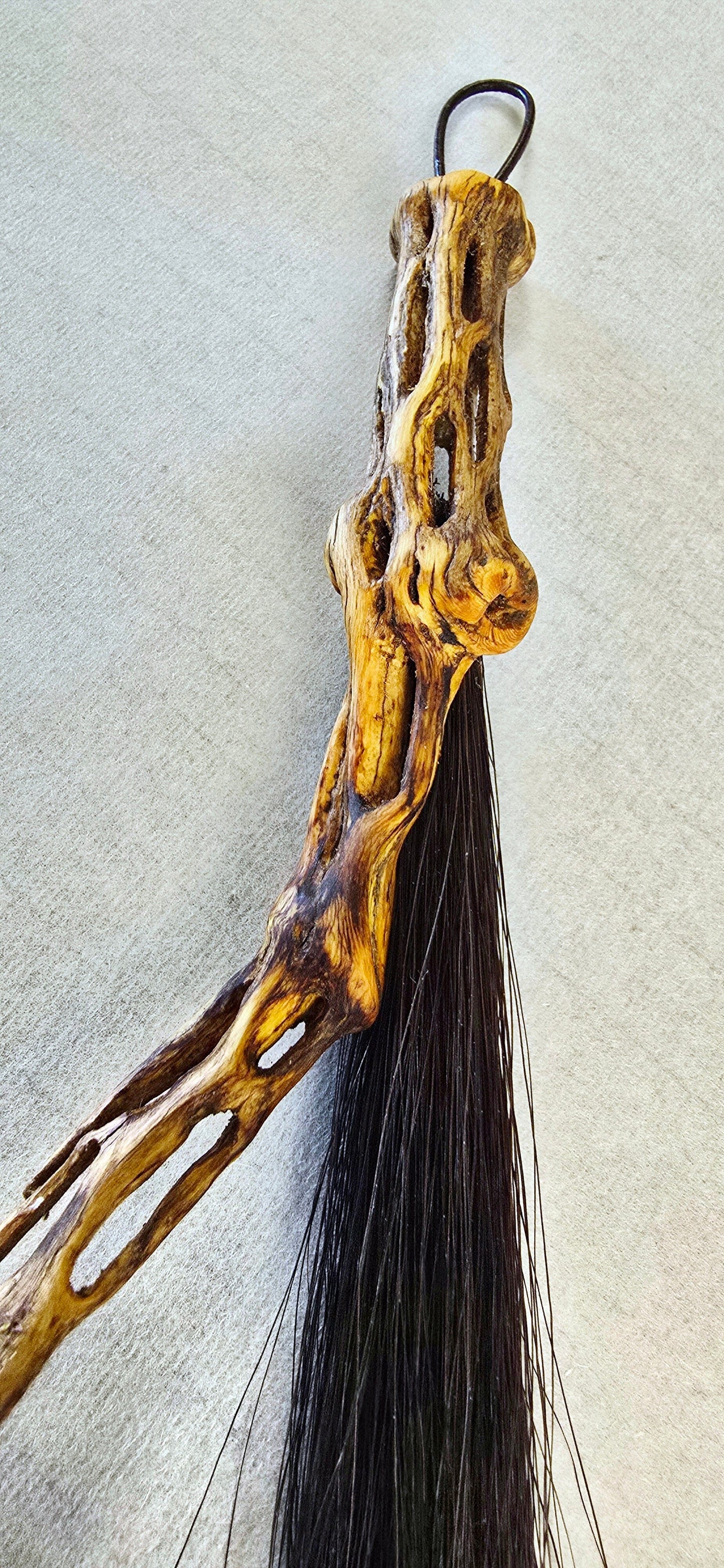 Black Horsehair Brush with Cholla Cactus Handle Elizabeth Schowachert Art