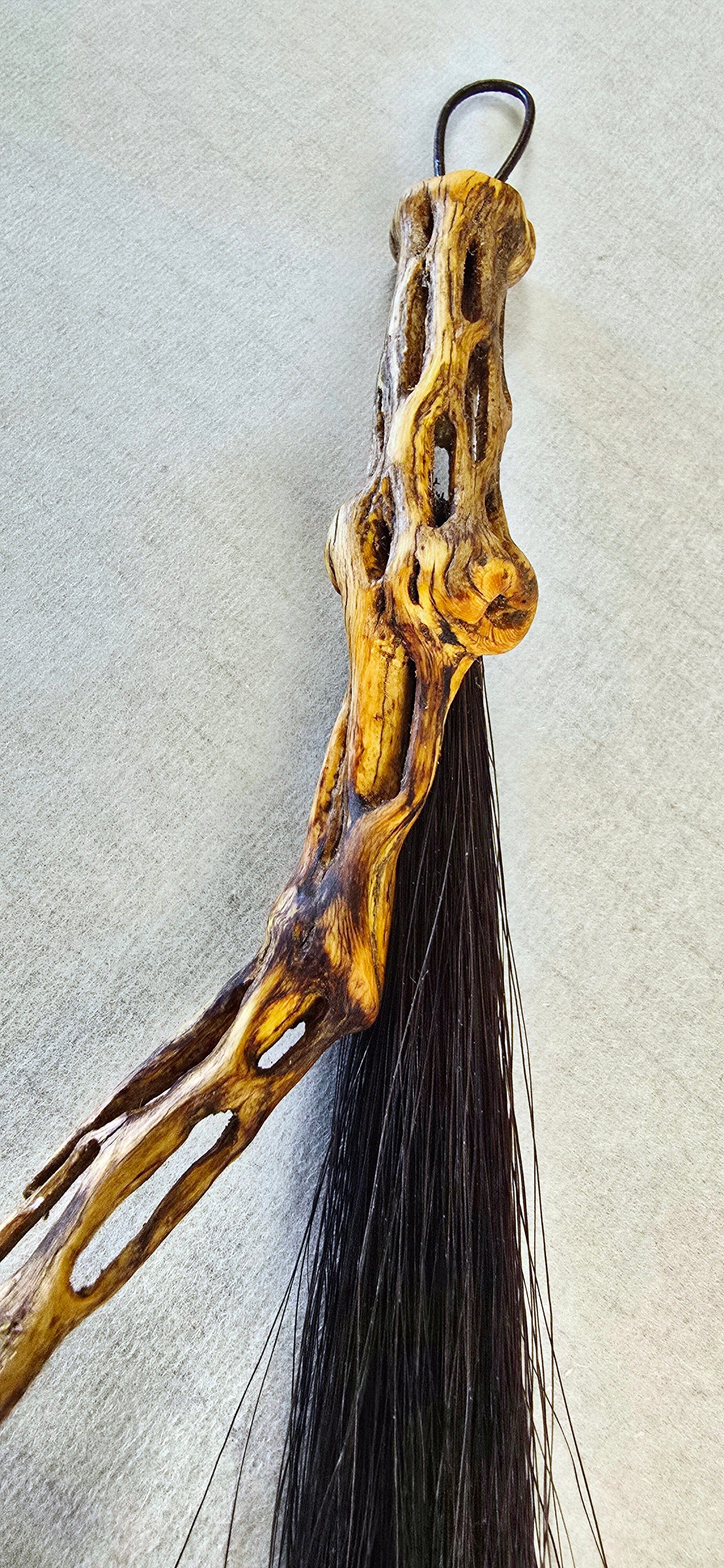 Black Horsehair Brush with Cholla Cactus Handle Elizabeth Schowachert Art