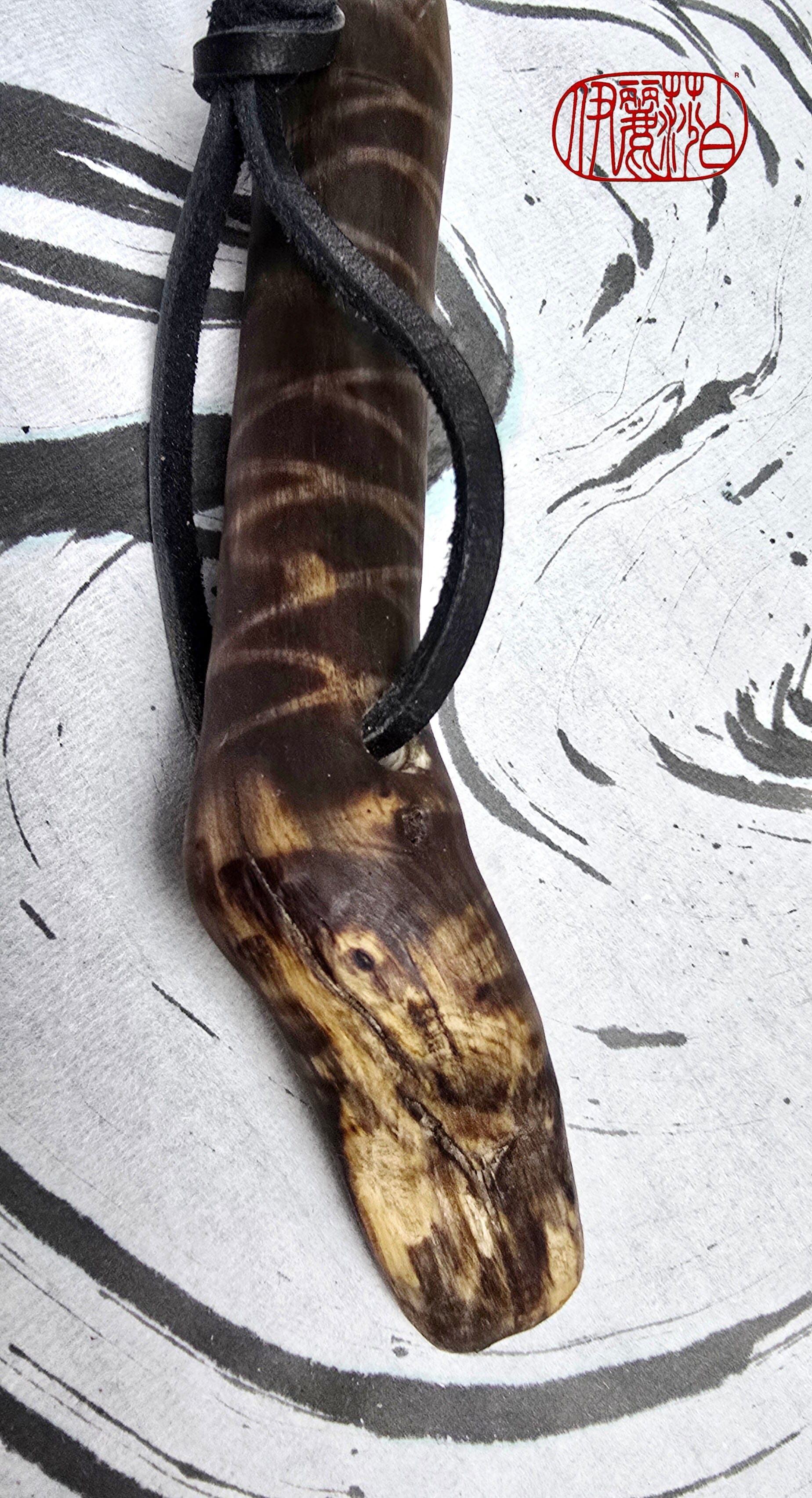 Black Horsehair Brush with Thrown Ceramic Ferrule and Bamboo Handle Paintbrush Elizabeth Schowachert Art