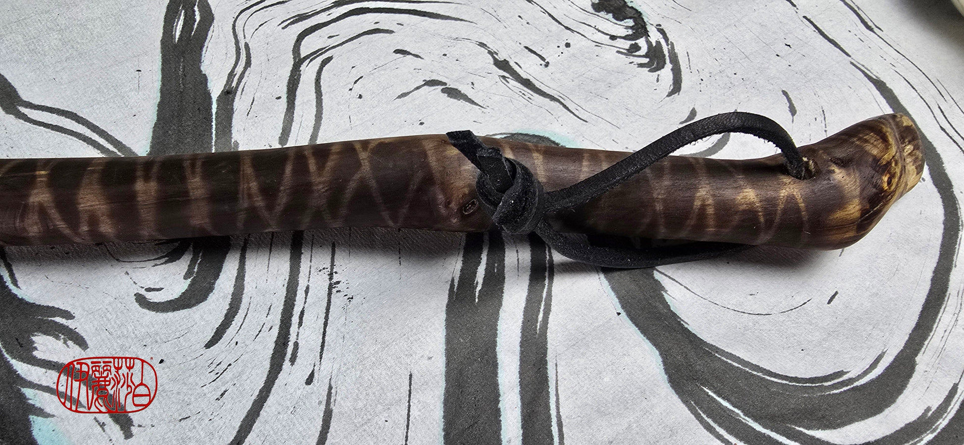 Black Horsehair Brush with Thrown Ceramic Ferrule and Bamboo Handle Paintbrush Elizabeth Schowachert Art